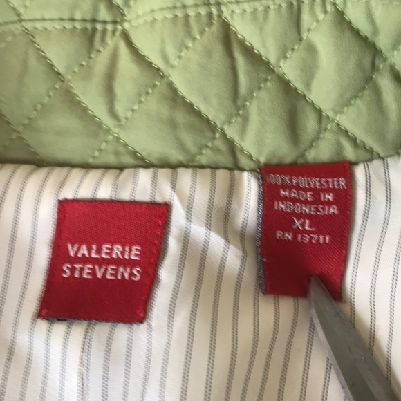 Valerie Stevens Green Quilted Jacket Diamond Stitch Snap Front XL - Picture 6 of 11